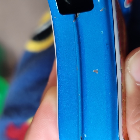 Vintage Tin Litho Metal FRICTION SPACE GUN Korea MTU Shudo Japan Blue Red sciFi - Picture 3 of 5